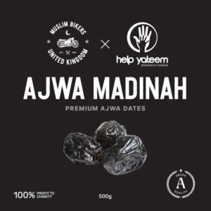Muslim Bikers – Premium Ajwa Dates from Madina 2026 (Black/Silver)